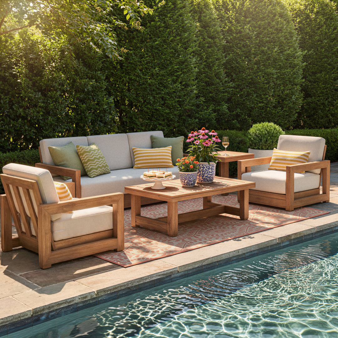 Melrose 76.55'' Teak Outdoor Sofa